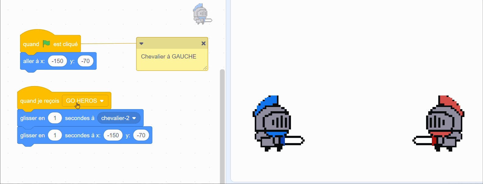 scratch - joute mouvement test