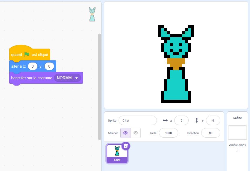 scratch - tamagotchi - 1 er code - chat
